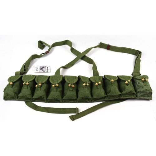 Original Chinese PLA SKS Rifle 7.62mm Type 56 Chest Rig Bandolier Ammo Pouch Green