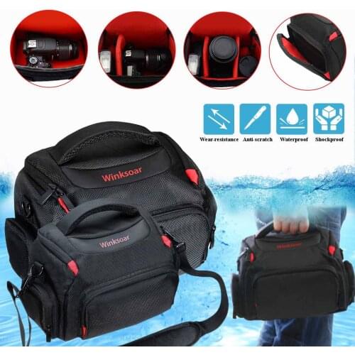 Camera Storage Travel Carry Bag with Rain Cover Strap for DSLR SLR Camera Camera Lens Flash