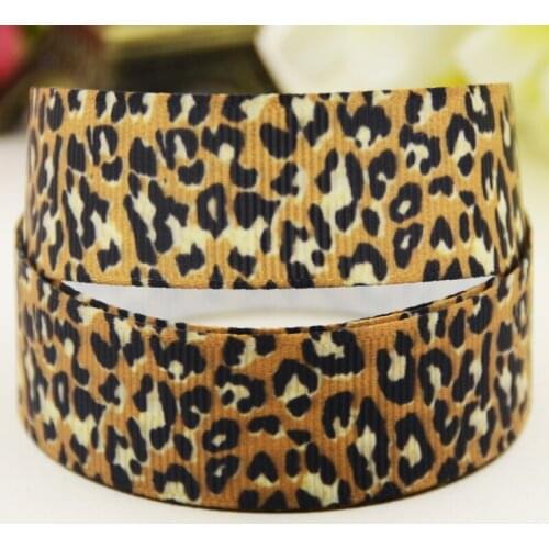 22mm 25mm 38mm 75mm Leopard print Cartoon pattern printed Grosgrain Ribbon party decoration 10 Yards X-03883