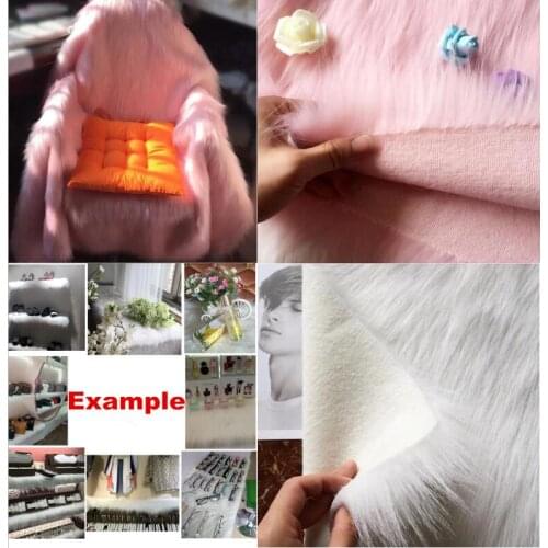 Pink White 9cm Long Fur Rabit Faux Fur Fabric Soft Plush Fabric Coat Vest Stage DIY Home Decoration Cloth Newborn Photographic