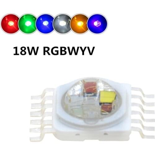 Super Bright 18W RGBWYV Stage Light 45mil All Color 12 pin For 18 Watt Red Green Blue White Yellow Purple LED Chip