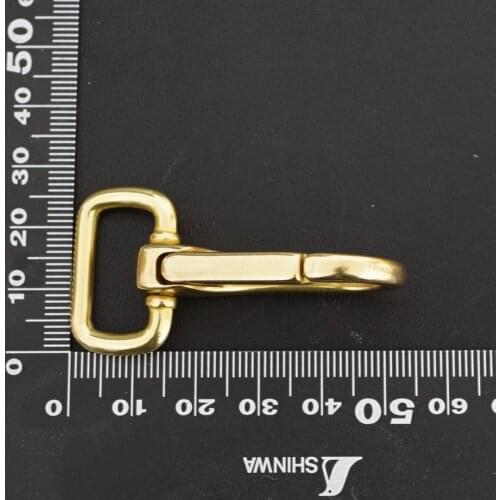 SK117) 2pc Solid Brass Spring Snap Hook Swivel Clasp Key Ring Chain Hardware
