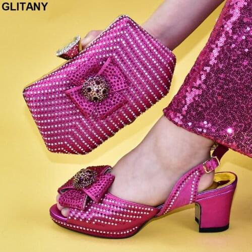 African Wedding Italian Shoe and Bag Sets Decorate Italian In Women High Quality African Wedding Shoes Bag and Shoe Set Italy