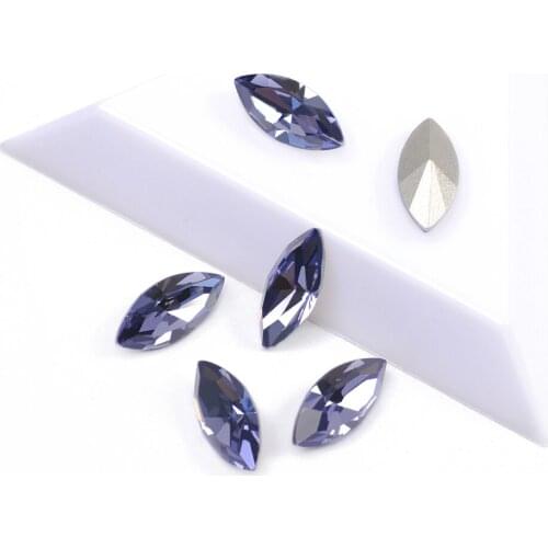 YANRUO 4200 K9 Glitter Glass Rhinestones Navette Tanzanite PointBack Nail Rhinestone 3D Jewelry making Beads Nail Art Decoration