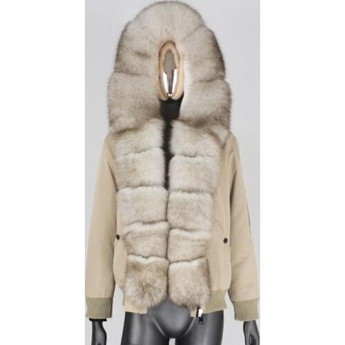 BLUENESSFAIR 2020 New Waterproof Bomber Parka Winter Jacket Women Real Fox Fur Collar Hood Coat Thick Warm Outwear Streetwear