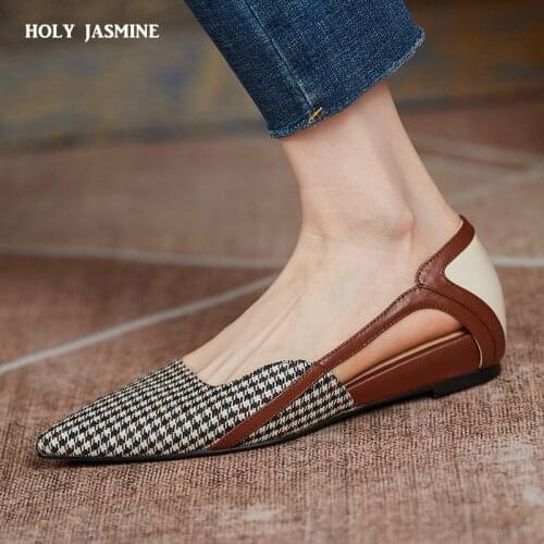 Womens Shoes Pointy Nosed Granny Shoes Womens Flat Bottomed Retro and Versatile Work Shoes Woman Flats Lolita Shoes 2021 New