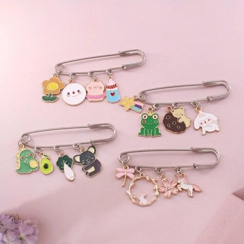 Cartoon Animal Dog Lapel Pins Creative Fruit Brooch Women Hat Pin Men 's Jackets Backpack Badge Enamel Metal Brooches Wholesale