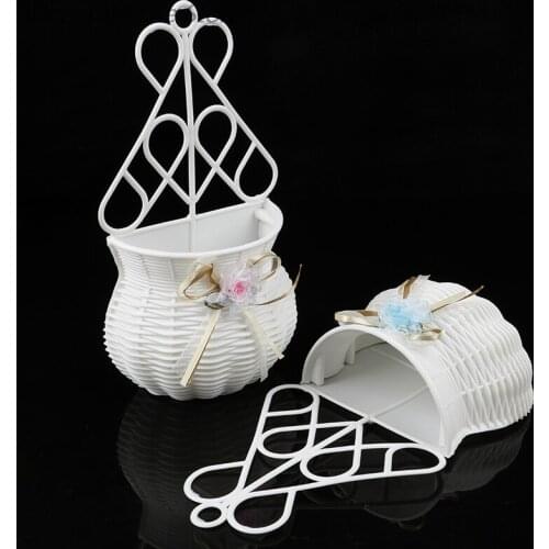 1* Hanging flower basket Garden Party Handmade DIY Vase Sundries Organizer Wall Hanging Artificial Rattan Home Decor Pots