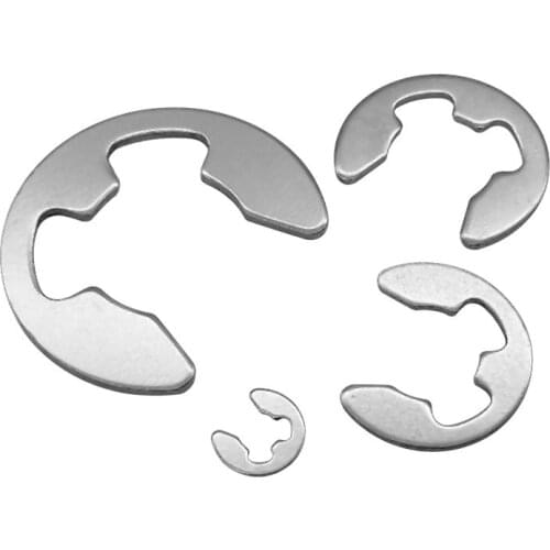 100Pcs DIN6799 GB896 M2.5 M3 M4 M5 M6 M7 M8 304 Stainless Steel Circlip Sack Retainer E E-type Buckle-shaped Split Washers