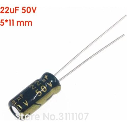 20PCS/LOT 22uF 50V 5*11 Aluminum electrolytic capacitor Electrolytic Capacitor 50v 22uf