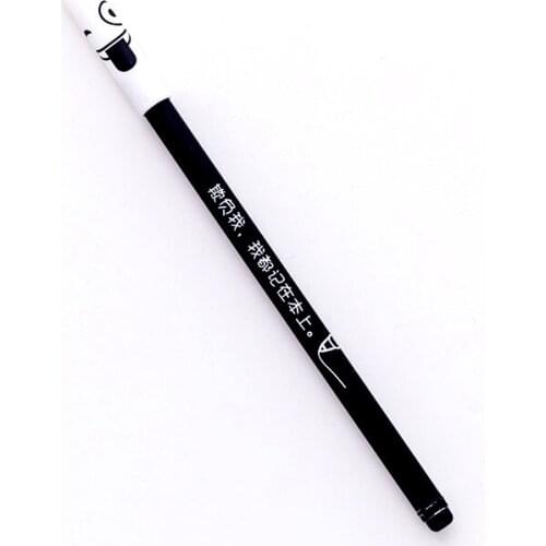 24 pcs Cute creative fun text gel pen 0.5mm black simple style student stationery signature pen