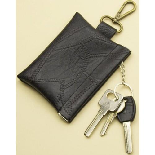 28GD Women PU Leather Coin Card Wallet Key Ring Mini Pouch Purse Small Change Bag