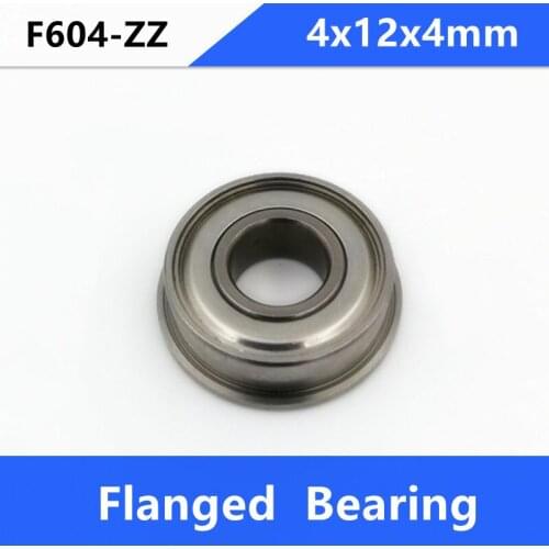 500pcs/lot F604ZZ Flanged bearing F604-ZZ F604-2Z 4x12x4mm shielded Miniature flange deep groove ball bearings 4*12*4 mm