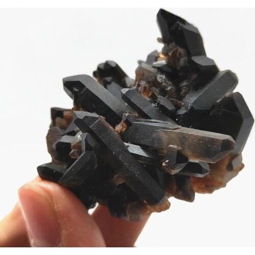 62g Crystal cluster natural black quartz cluster Black Gemstone Flower healing Free shipping