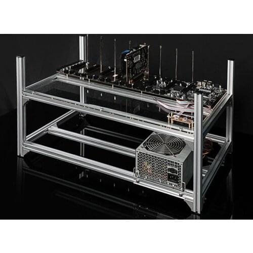 Quickly Assemble PC Case for ETH Miner Test Bench Frame 8 GPU Graphics Card Distributed Computer Bitcoin Mining Aluminum