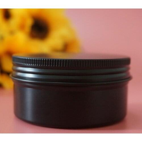 80g Black Round Aluminum Box 80ml Portable Containers Metal Tin Cans Cosmetic Cream DIY Empty Refillable Jar Tea Aluminum Pot