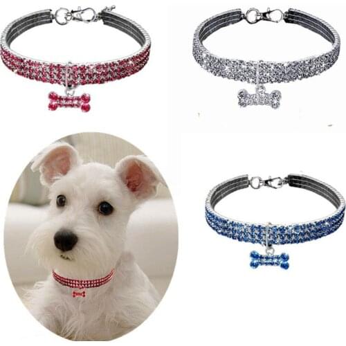 Pets Rhinestone Collar Cat Dog Choker Products Fashion Accessories Pomeranian Luxury Necklace Suit For Chihuahua Teddy Cat Puppy