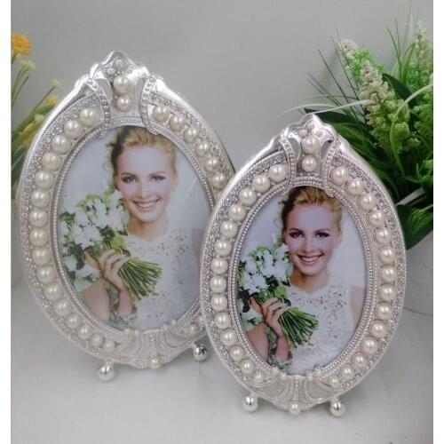 European oval sliver photo frame alloy metal photo frame family frame vintage portaretrato bebe Home Decor baby photo frameXC064