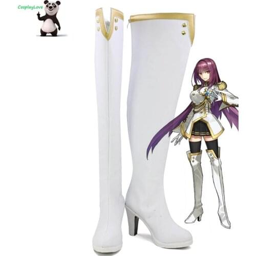 Fate Grand Order FGO Link Scathach White Cosplay Shoes Boots Newest Custom Made For Halloween CosplayLove