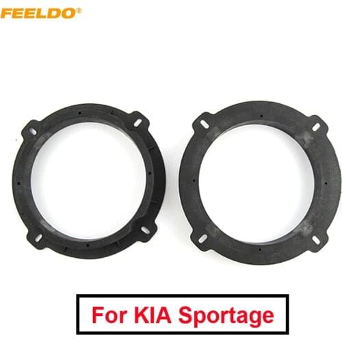 FEELDO 2PCS Car Front Door Speacker Mats Solid Speaker Protection Pad For KIA Sportage Audio Horn Fitting Ring Pads