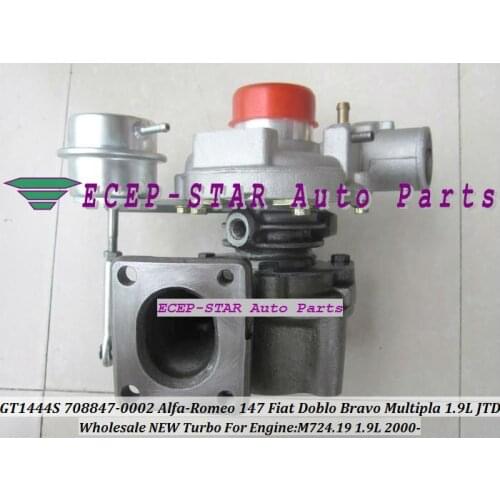 GT1444 708847-5002S 708847-0002 708847-0001 708847 Turbo Turbocharger For Alfa-Romeo 147 For Fiat Bravo Doblo Multipla M724 1.9L