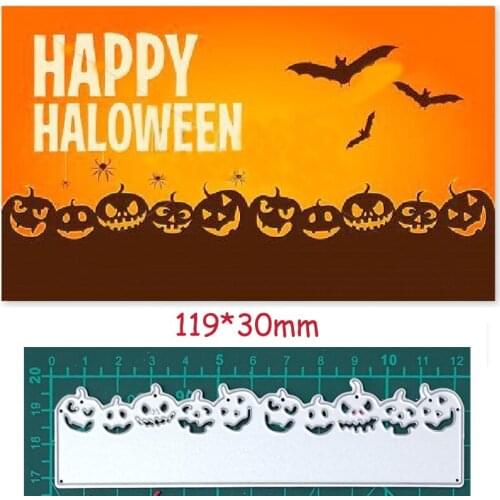 Halloween Border Terror Pumpkin Lace Metal Cutting Dies For Stamps Scrapbooking Stencils DIY Paper Album Cards Decor Embossing