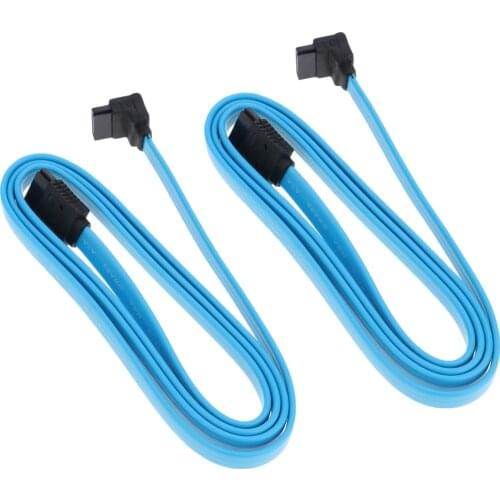 2 Pcs SATA 3 SATA III Cable Data Cable Angle Cable 6.0 Gbps With Locking Latch, 1 Meter