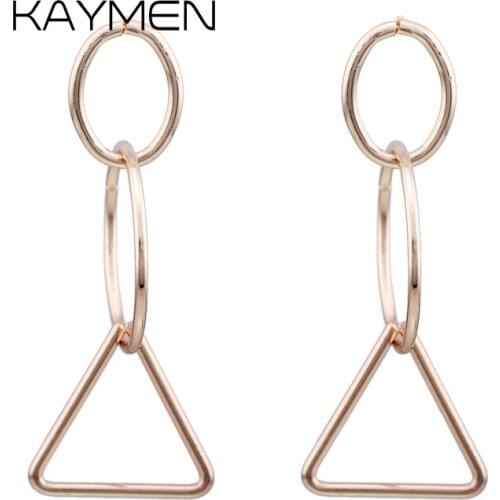 Kaymen Fashion Simple Geometrical Style Cute Girls Drop Earrings for Women Party Jewelry Statement Dangle Earrigns EA-03324