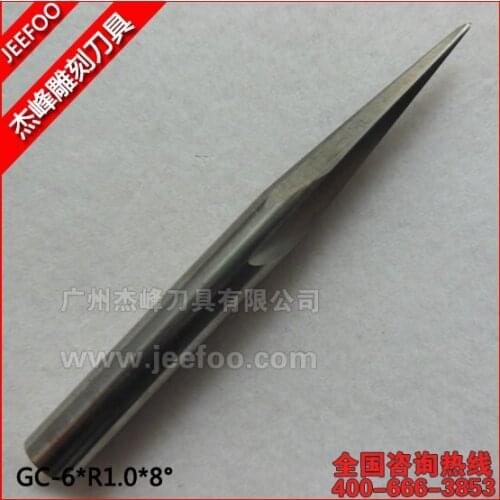 6*30H*R1.0*8Degree*60L 2 Flutes Taper Ball Nose End Mill Solid Carbide Tapered Ball Round Nose End Mill