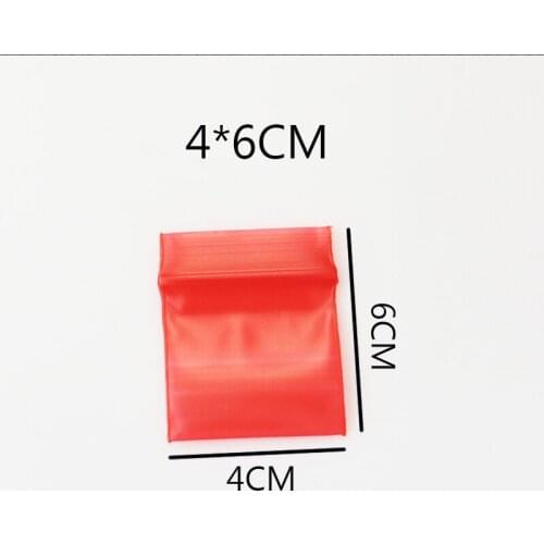 Red Zip-lock Plastic Bag 100pcs/lot Self Sealing Bags 4x6cm Reclosable Poly Clear Pouches Marriage Decoration Jewelry Gift Pouch