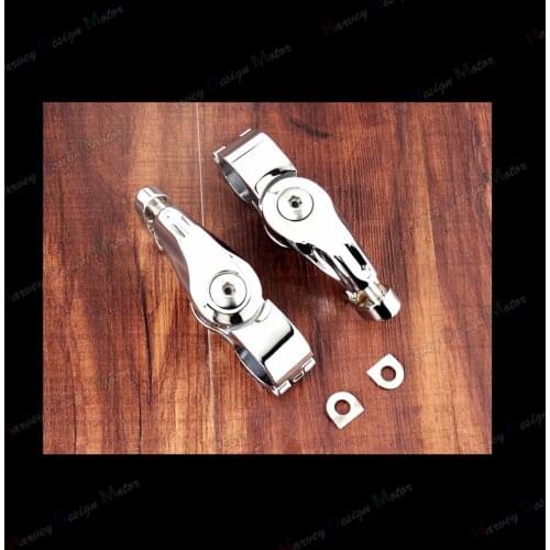 Motorcycle 1 1/4" 32mm Chrome Short Angled Adjustable Highway Footrest Foot Peg Mount For Harley Sportster Street Glide Dyna