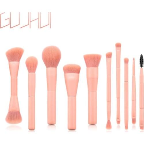 10pcs Pro Makeup Brushes Set Cosmetic Foundation Lip Blending Brushes Professional Eyeshadow Brush Cosmetic Tool New 2021