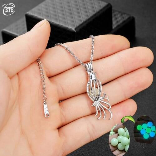 New Silver Color Canary Pendant Luminous Necklace Fashion Jewelry Women Hollow Cute Birds Glowing Stone Choker