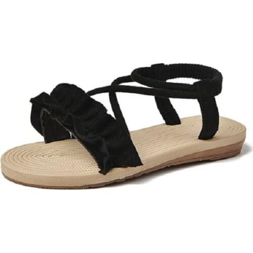 YSHUNIJ New Womens Sandals Simple Flat Bottom Comfort Breathable Womens Shoes 188