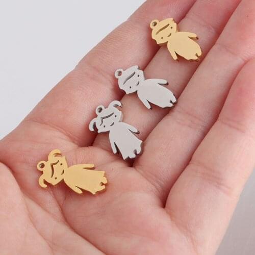 100% Stainless Steel Blank Boy Girl Charm Pendant For Engrave Kids Family Metal Tag Mirror Polished Wholesale 20pcs