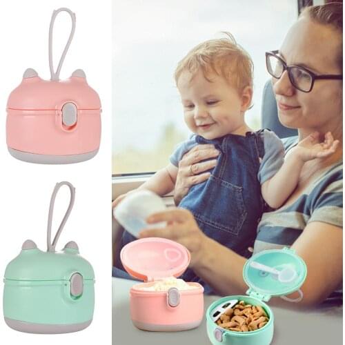 Portable Powder Milk Storage Container with Spoon Baby Food Box Toddler Formula Milk Powder Case Feeding Accessories