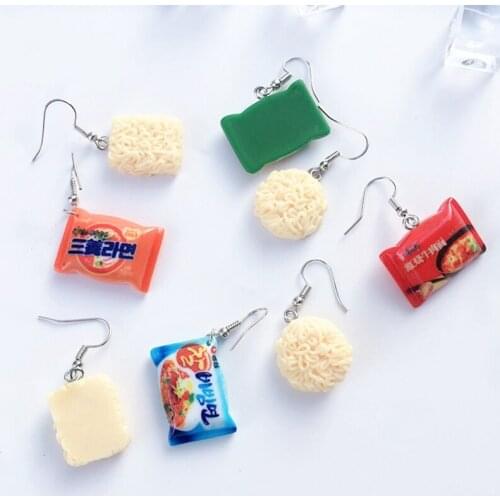Creative Handmade I Want To Eat Noodles Food Drop Earrings For Female Funny Irregular Korean Lamian Dangle Earrings Brincos