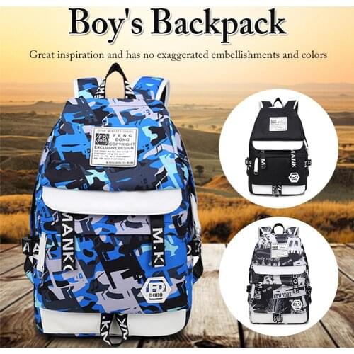Boys Backpack Student School Bag Casual Waterproof Breathable Outdoor Backpack Laptop Bag