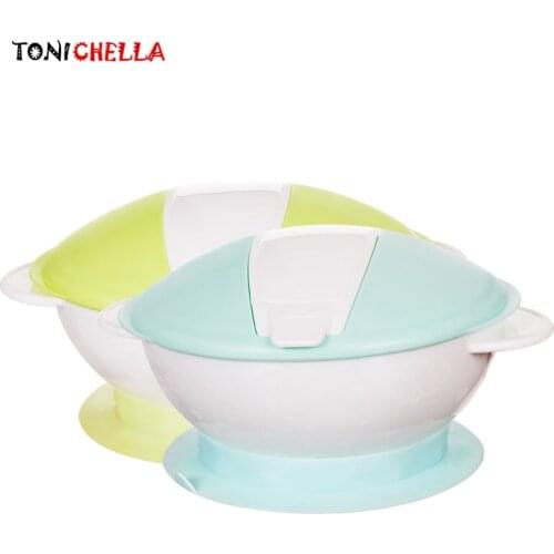 Silicone Baby Feeding Bowl Kids Learning Dishes With Spoon Strong Suction Assist Food High Quality Infant Tableware CL5432