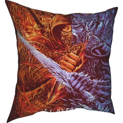 Scorpion Subzero Pillow Case Mortal Kombat Sub Zero Mk11 Retro Fighting Arcade Game Cushion Covers Decorative Pillowcase 40x40cm
