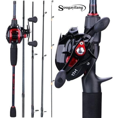 Sougayilang Fishing 1.8-2.4m Casting Rod Reel Combos 5 Pieces Casting Fishing Rods and 17+1BB Baitcasting Reels Set
