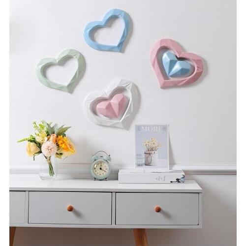 Modern Ceramic Heart-shaped Love Wall Hanging Decoration Home Livingroom Wall Sticker Crafts Porch Hotel Wall Mural Ornaments