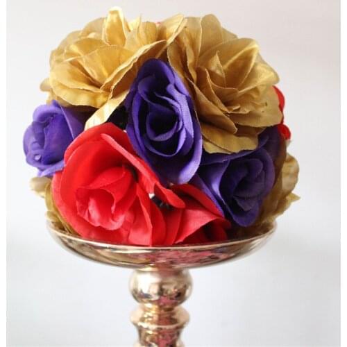 SPR Free shipping Wedding bride flowers plastic center MIX COLOR artificial flowers ball-wedding kissing FLOWER ball-15cm