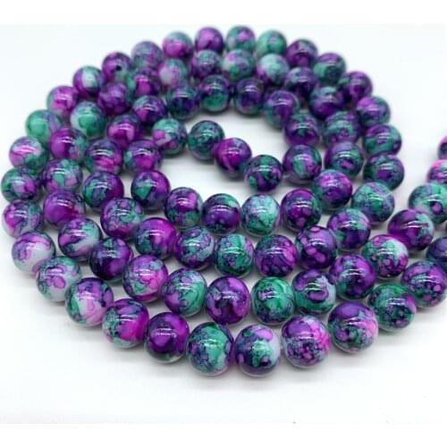 4/6/8/10mm Double Colors Glass Beads Round Loose Spaced Beads For Jewelry Making DIY Charms Jewelry Beads YBP314