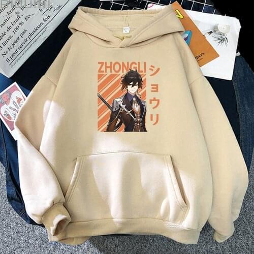Harajuku Hoodies Women/Men Oversized Sweatshirts Long Sleeve Hip Hop Genshin Impact Zhong Li Cool Game Pullover Unisex Colors 12