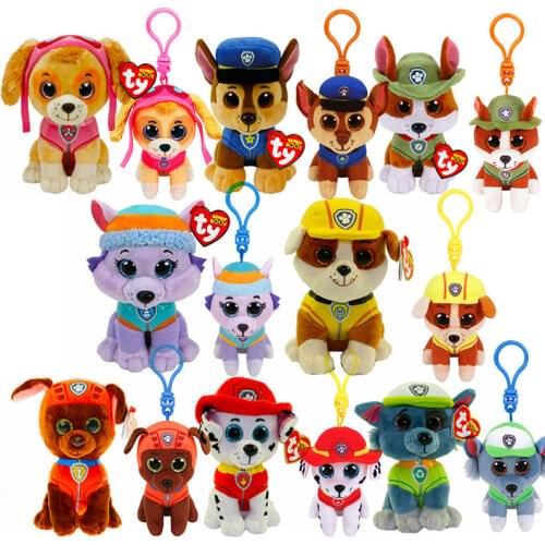 Ty Stuffed Plush Paw Patrol Marshell Skye Chase Rocky Rubble Zuma Everest Tracker Dog Doll 15cm Children Toys Birthday Gift