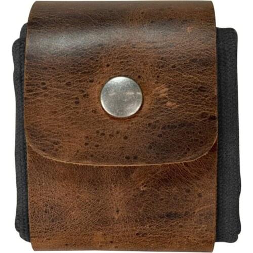 Outdoor Leather and Canvas Bushcraft Bag, Canvas Foraging Pouch for Hiking, Treasures & Seashells Easy Looping Around Belts Bag