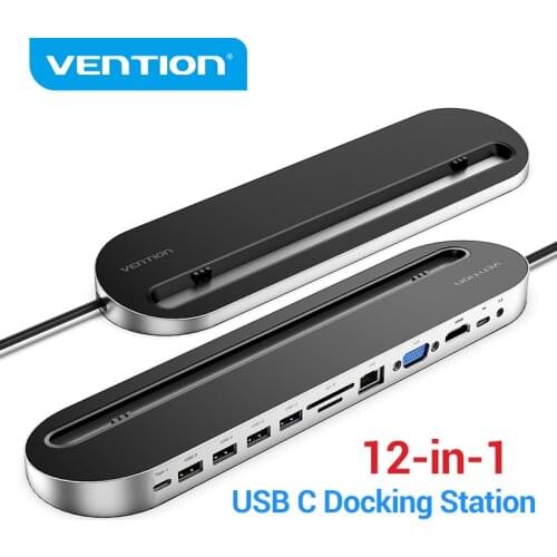 Vention USB HUB USB C HUB All-in-1 Multi-function Type C to USB 3.0 VGA HDMI RJ45 SD/TF Card Adapter for MacBook Pro USB C HUB