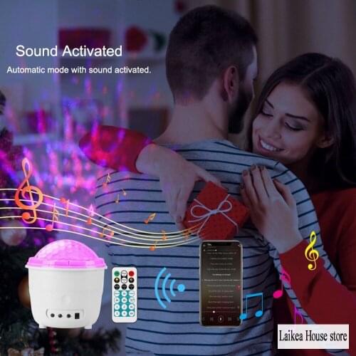 USB High Definition Water Pattern Flame Lamp Night Light Ocean Starry Sky Projection Lamp Christmas Decoration Romantic Gift