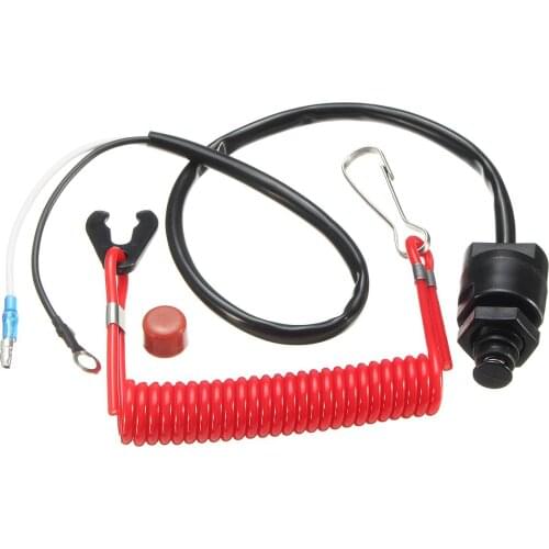 Outboard stop Kill Switch Cut off Boat Motor Kill Stop for Yamaha /Tohatsu Switches Switch & Safety Tether Lanyard Plastic